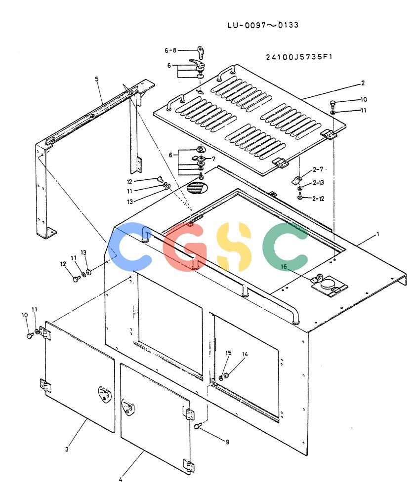 神钢零件查询(K935) - EXCAVATOR SUPPLEMENT ASN LU00154 (1/76-12/03) (02-034) - GUARD ASSY (FOR NORTH AMERICA) Kobelco