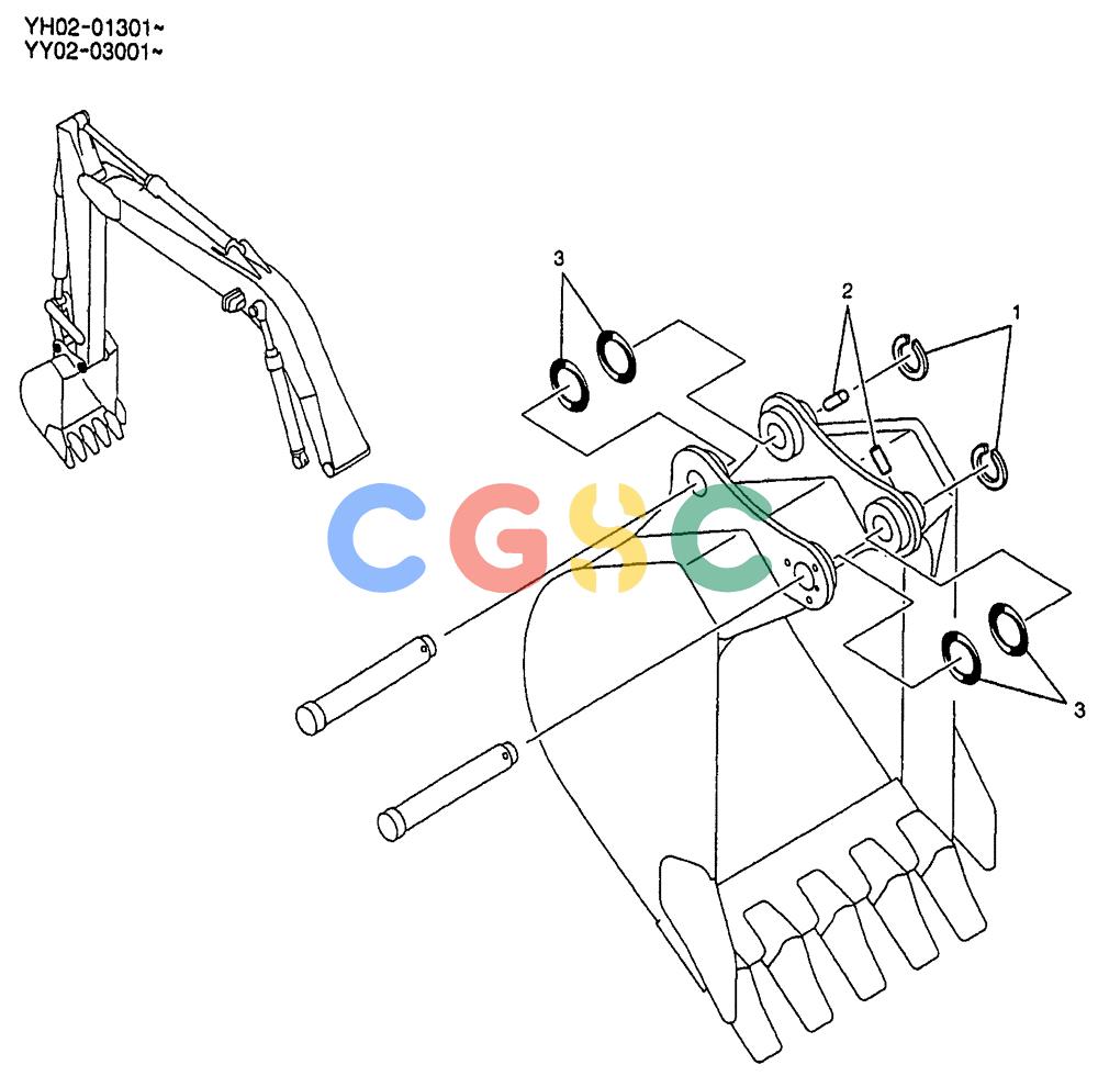 神钢零件查询(ED150) - BLADE RUNNER EXCAVATOR/DOZER BTW YL04-00501 - YL04-00554 (4/03-10/03) (03-006) - BUCKET INSTAL Kobelco