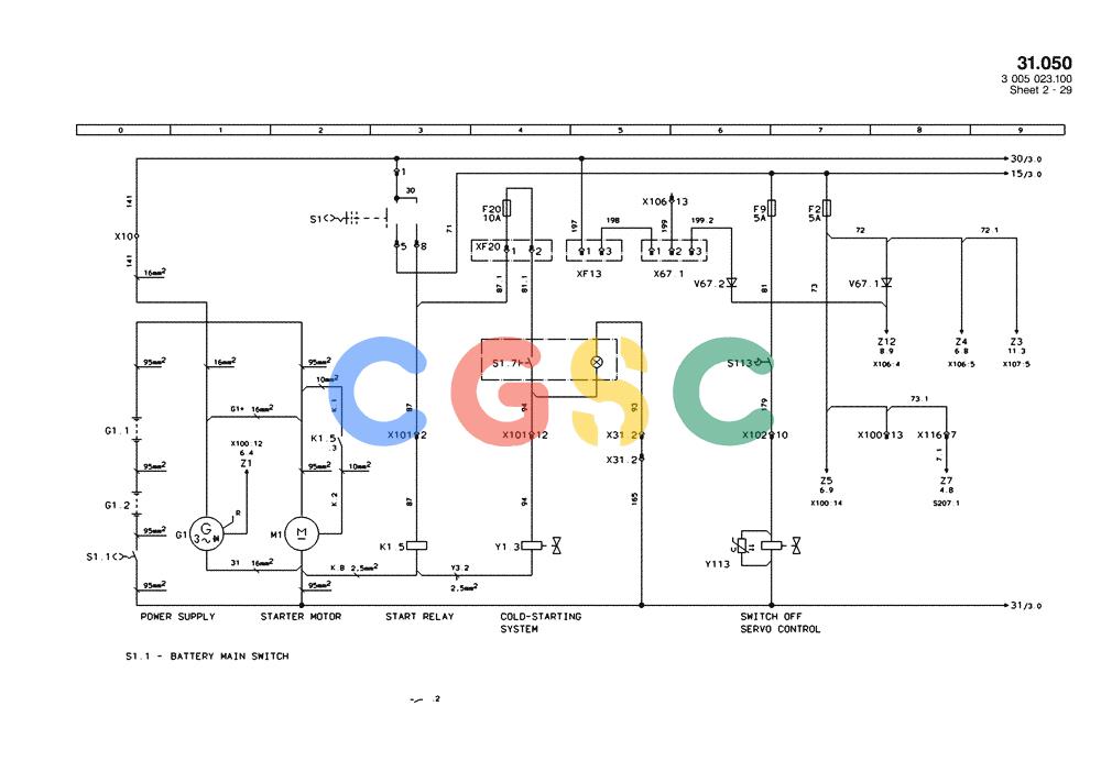 纽荷兰零件查询(EC450) - CRAWLER EXCAVATOR (SN: 750001-UP) (11/99-) (31.050[002]) - ELECTRICAL COMPON. I.CIRCUIT DIAGRAM PAGE 2(S/N 750001-UP) New Holland Constructuion