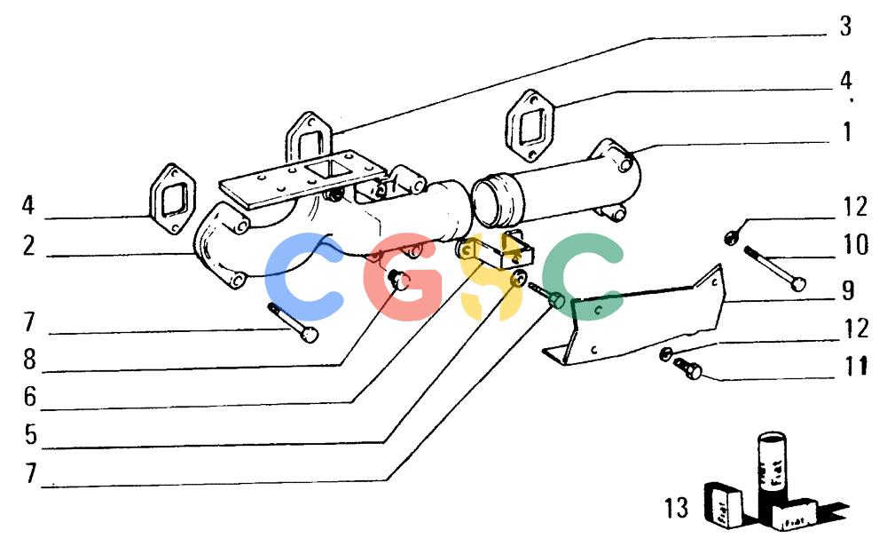 纽荷兰零件查询(FD14E) - CRAWLER DOZER (0.0077[001]) - EXHAUST MANIFOLD New Holland Constructuion