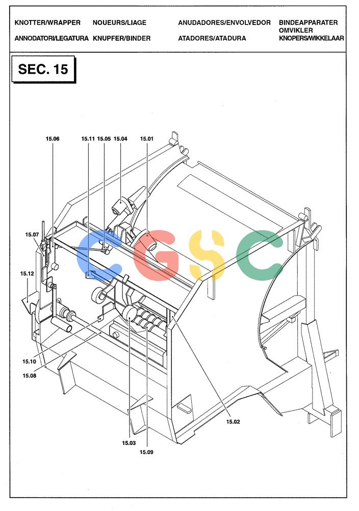 凯斯零件查询(RBX341) - SILAGE PACK ROUND BALER (3/03-12/05) (15.00[01]) - SECTION LIST 15 - KNOTTER/WRAPPER Case Agriculture