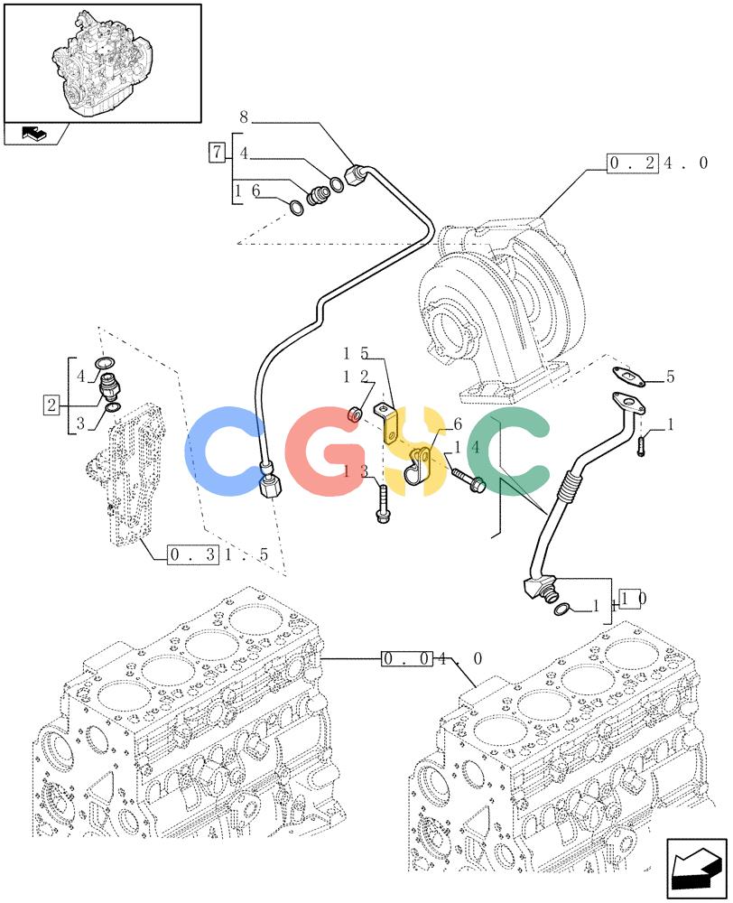神钢零件查询(F4GE9484K J601) - ENGINE - 504103830-920019897 (1/13-) (0.30.5) - PIPING - ENGINE OIL (504019775) Kobelco