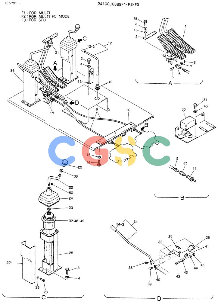 神钢零件查询(K903C) - EXCAVATOR ASN LE5701 (1/87-12/03) (02-004[02]) - CONTROL ASSY, (WRIST CONTROL) P/N 24100J6386F2 Kobelco