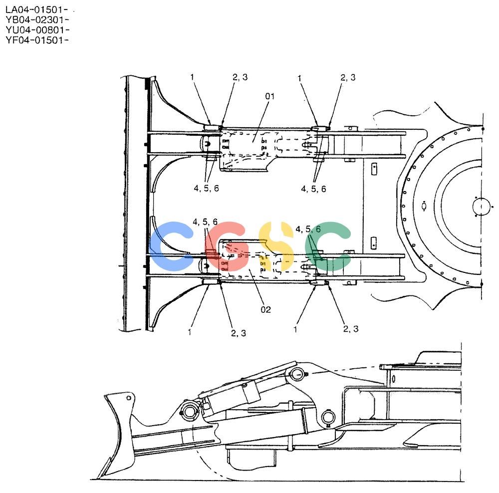 神钢零件查询(DOZER) - ATTACHMENT - SK200SR, SK200SR-1S, & SK200SRLC-1S (1/91-12/03) (02-010) - CYLINDER INSTAL Kobelco