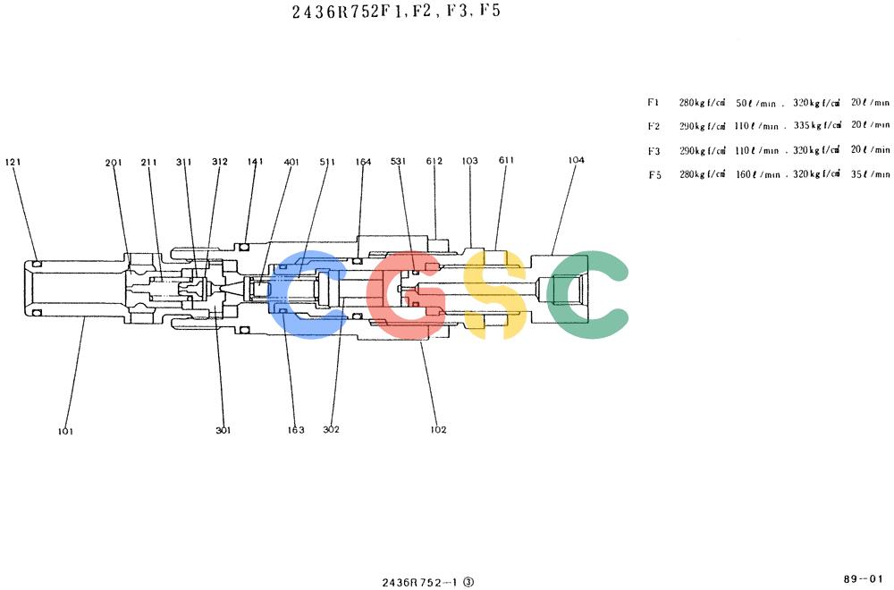 神钢零件查询(K907LC) - MARK II EXCAVATOR BTW YQ0101 - YQ0564 (1/87-12/03) (11-006) - VALVE ASSY, MAIN RELIEF Kobelco