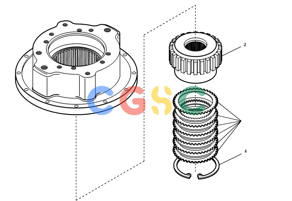 纽荷兰零件查询(EC240) - CRAWLER EXCAVATOR (5/00-) (19.402[001]) - SWING BRAKE ASSEMBLY (73187204), (S/N 724002-UP) New Holland Constructuion