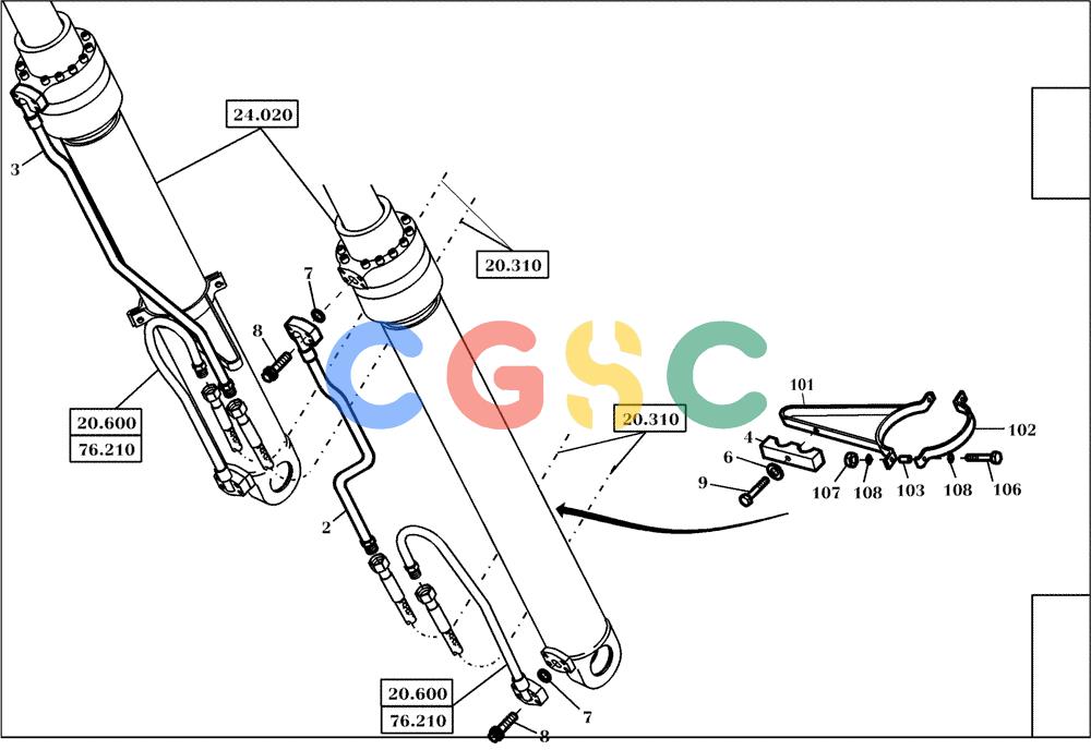 纽荷兰零件查询(EC130) - CRAWLER EXCAVATOR (4/99-) (20.600[003]) - HYDRAULIC SYSTEM BOOM CYLINDERS (S/N 12058-UP) New Holland Constructuion