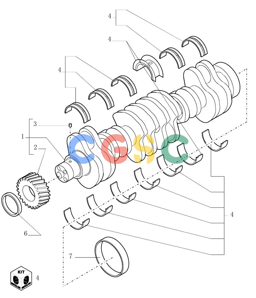 纽荷兰零件查询(DC180.B) - CRAWLER DOZER TIER 2 (3/03-) (0.080[01]) - CRANKSHAFT New Holland Constructuion