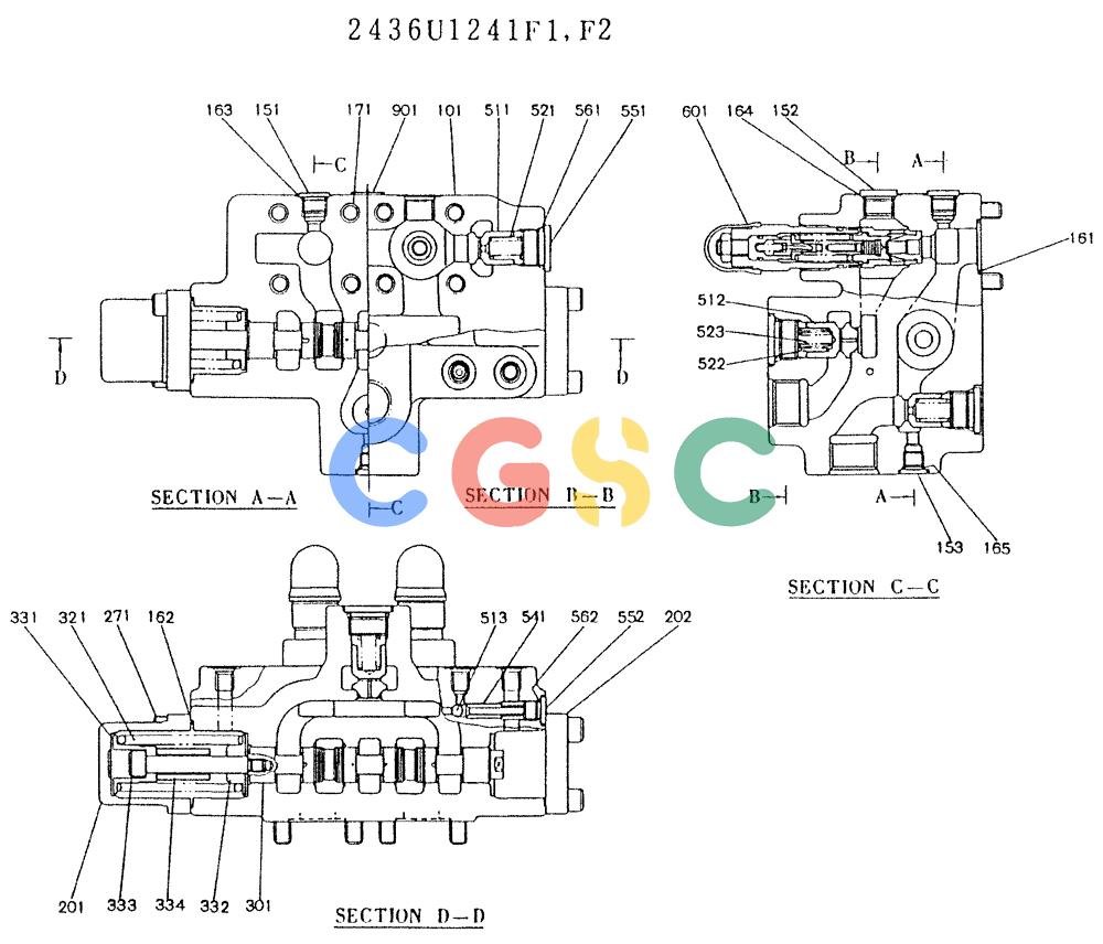 神钢零件查询(K909LC) - MARK II EXCAVATOR BTW LL1207 - LL1487 (1/87-12/03) (11-012) - VALVE ASSY, REDUCTION Kobelco