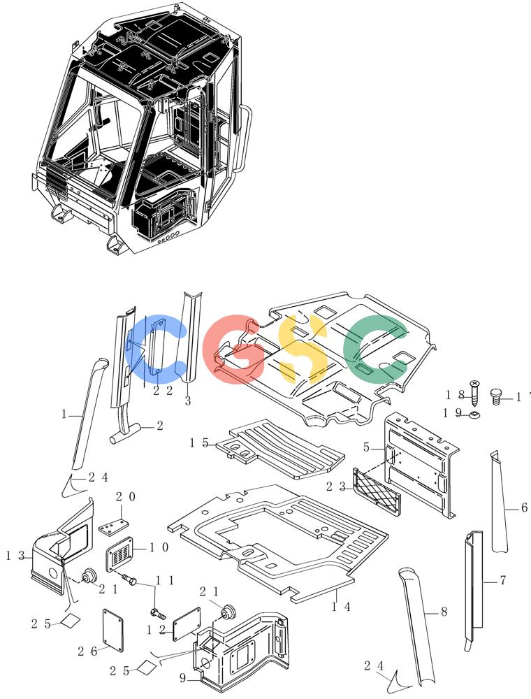 纽荷兰零件查询(AD300) - ARTICULATED DUMP TRUCK (1/01-) (5.652N[09A]) - ROPS CAB - COVERING New Holland Constructuion