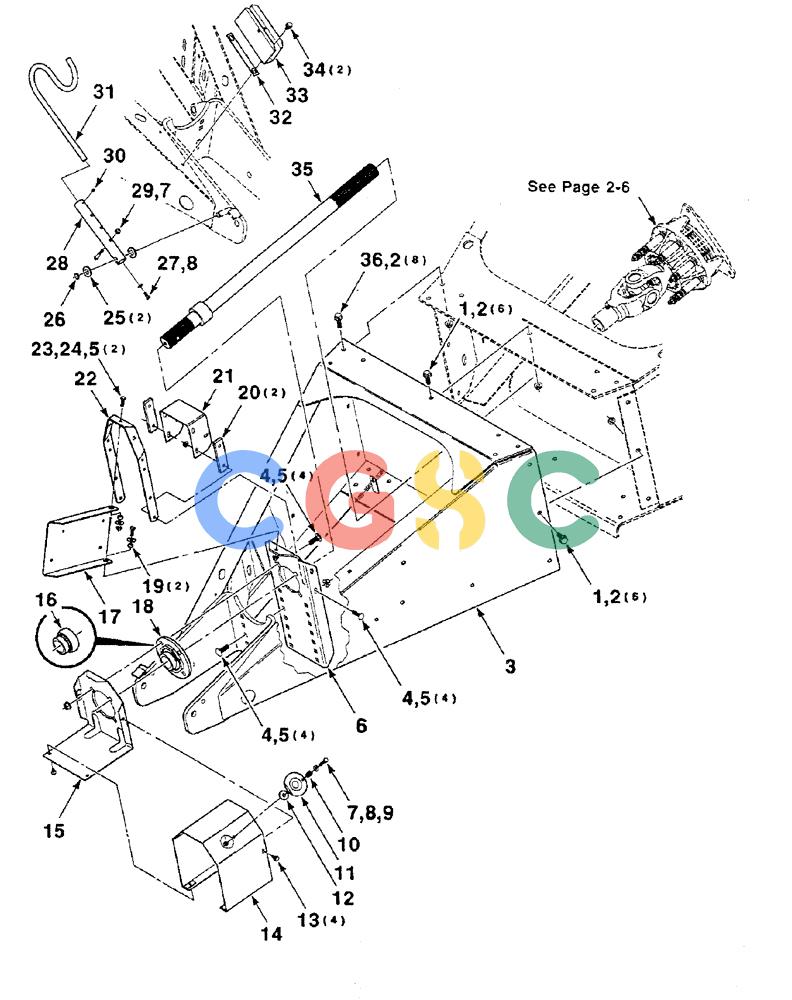 凯斯零件查询(8585) - CASE IH LARGE (3 X 4) RECTANGLER BALER (1/98-12/00) (2-04) - TONGUE, DRIVE SHAFT, MOUNTING AND SHIELD ASSEMBLIES Case Agriculture