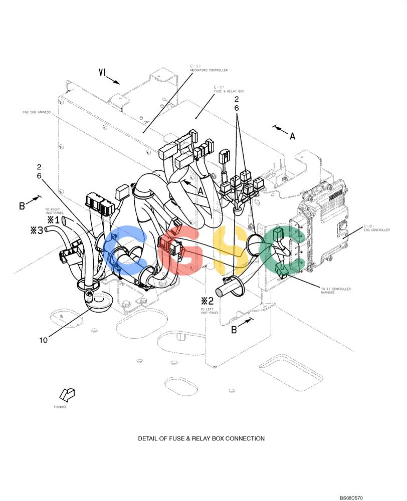神钢零件查询(ED150) - BLADE RUNNER ACERA SR EXCAVATOR DOZER (TIER 3 ) ASN YL06-01201 (5/08-12/12) (02-70[03]) - HARNESS ASSEMBLY, UPPER (FLOOR PLATE) (YY13E00046F1), FIGURE 3 OF 5 Kobelco