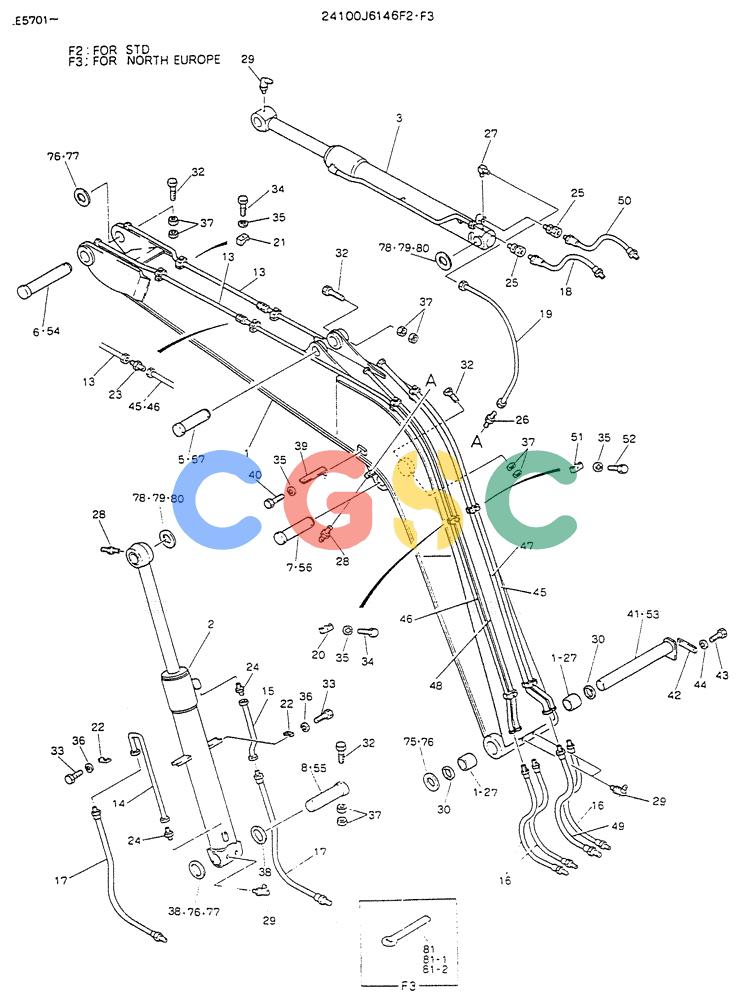 神钢零件查询(K903) - MARK II EXCAVATOR BTW LE6601 - LE7871 (1/88-12/03) (07-001[03]) - BOOM ASSY, 3.65M Kobelco