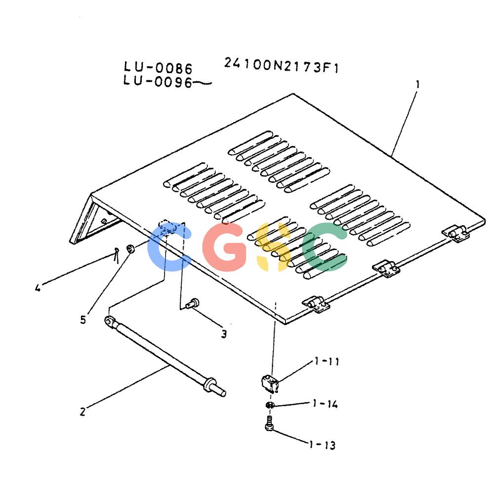 神钢零件查询(K935) - EXCAVATOR SUPPLEMENT ASN LU00154 (1/76-12/03) (02-043) - GUARD ASSY, P/N 24100N2173F1 Kobelco