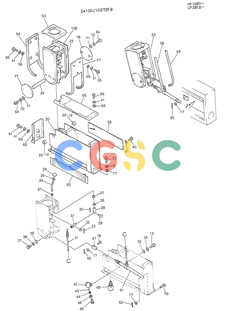 神钢零件查询(K905LC) - MARK II EXCAVATOR BTW YP1001 - YP1281 (1/87-12/03) (03-003[02]) - CONTROL ASSY (P/N 24100J10372F9) Kobelco