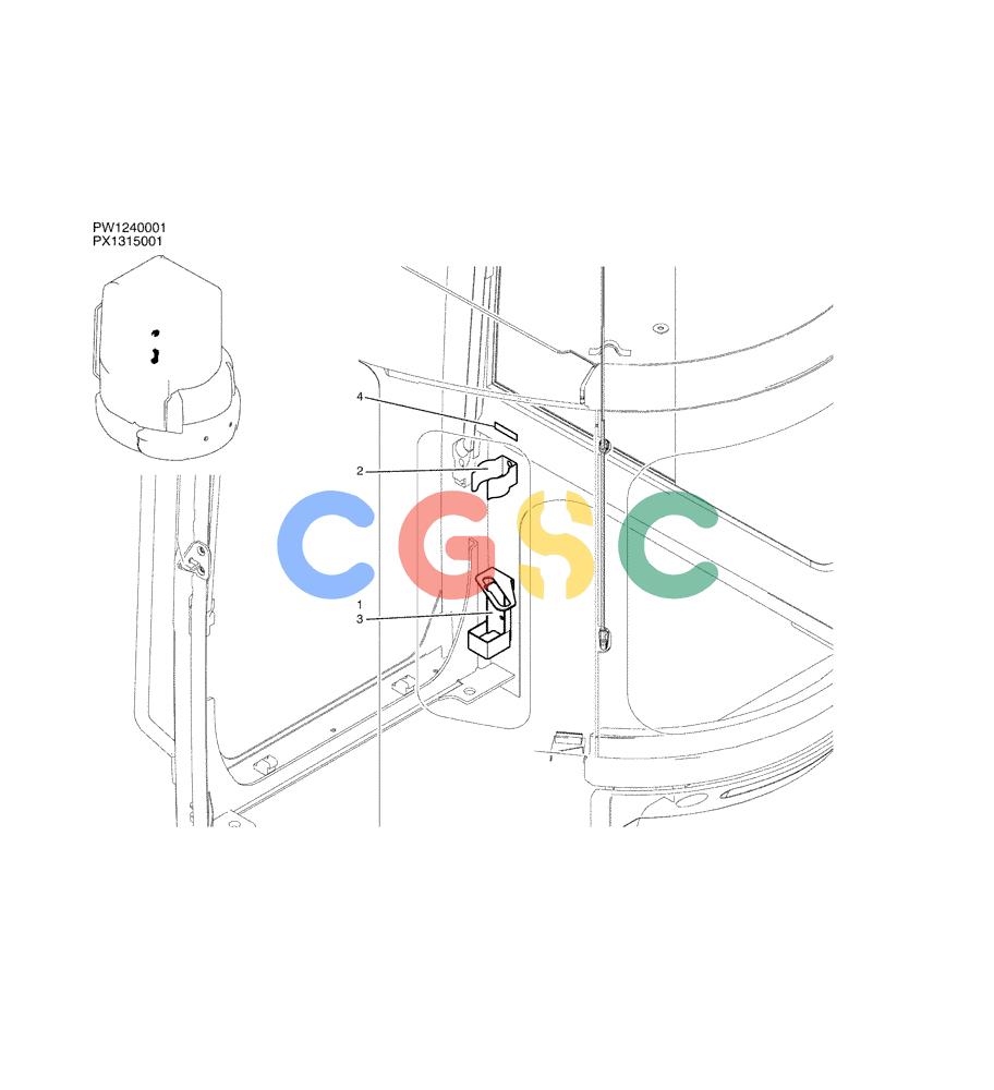 纽荷兰零件查询(E35SR) - COMPACT CRAWLER EXCAVATOR ASN PX13-15001 (N6TN61732) (NA) (1/06-) (01-045) - HOLDER ASSY New Holland Constructuion