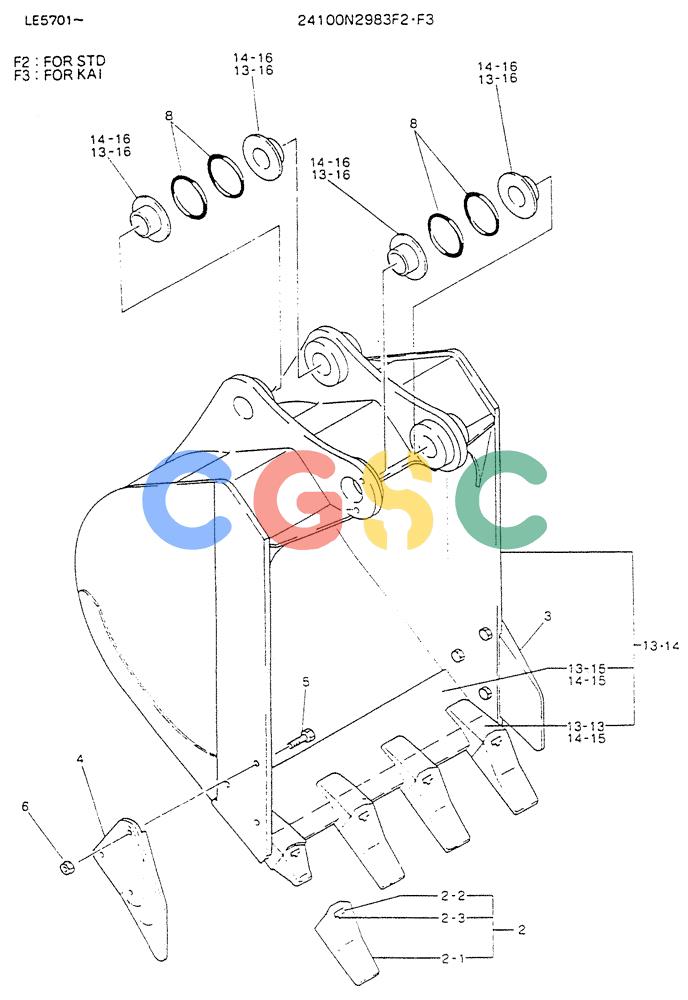 神钢零件查询(K903) - MARK II EXCAVATOR BTW LE6601 - LE7871 (1/88-12/03) (09-012) - BUCKET ASSY 0.35M Kobelco