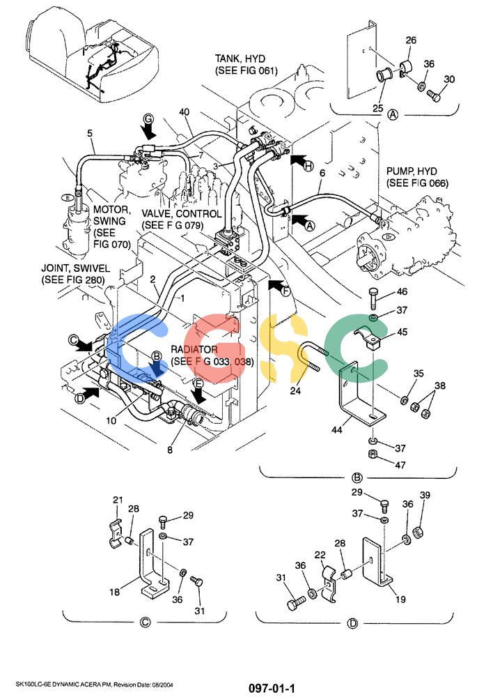 神钢零件查询(SK160LC-6E) - DYNAMIC ACERA EXCAVATOR 08/2004 ASN YM03U0523 (8/04-12/07) (01-023[01]) - UPPER HYDRAULIC LINES (RETURN) Kobelco