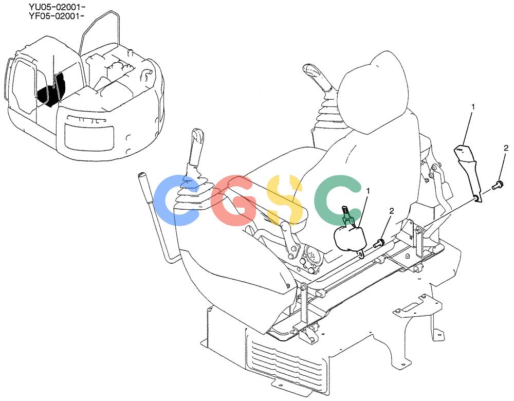 纽荷兰零件查询(E235BSRNLC) - CRAWLER EXCAVATOR ASN YU05-02001 (01-048) - BELT ASSY, SEAT New Holland Constructuion