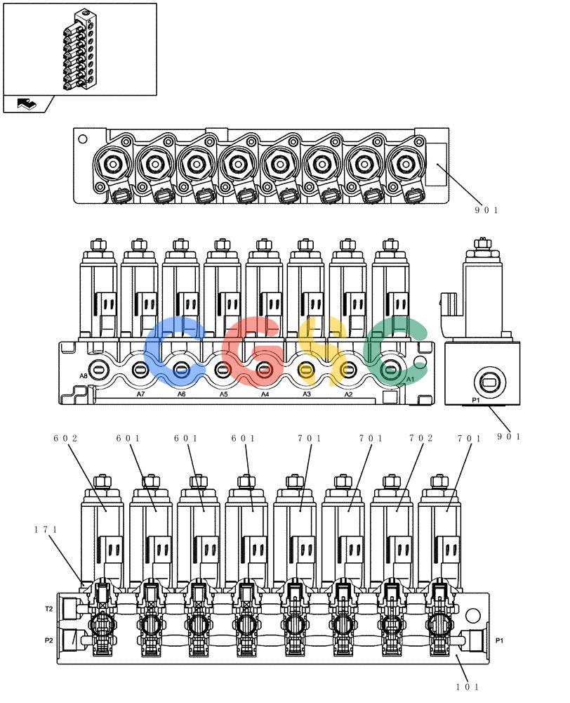 纽荷兰零件查询(E235BSR) - CRAWLER EXCAVATOR (5/07-) (1.080[15]) - SOLENOID VALVE New Holland Constructuion