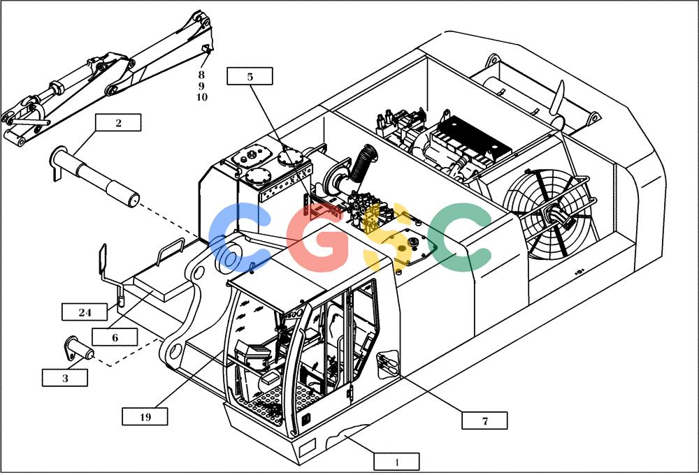 纽荷兰零件查询(EC450) - CRAWLER EXCAVATOR (SN: 750001-UP) (11/99-) (01.300[002]) - FRAME UPPER CARRIAGE WITH MOUNT. PARTS (S/N 750001-UP) New Holland Constructuion