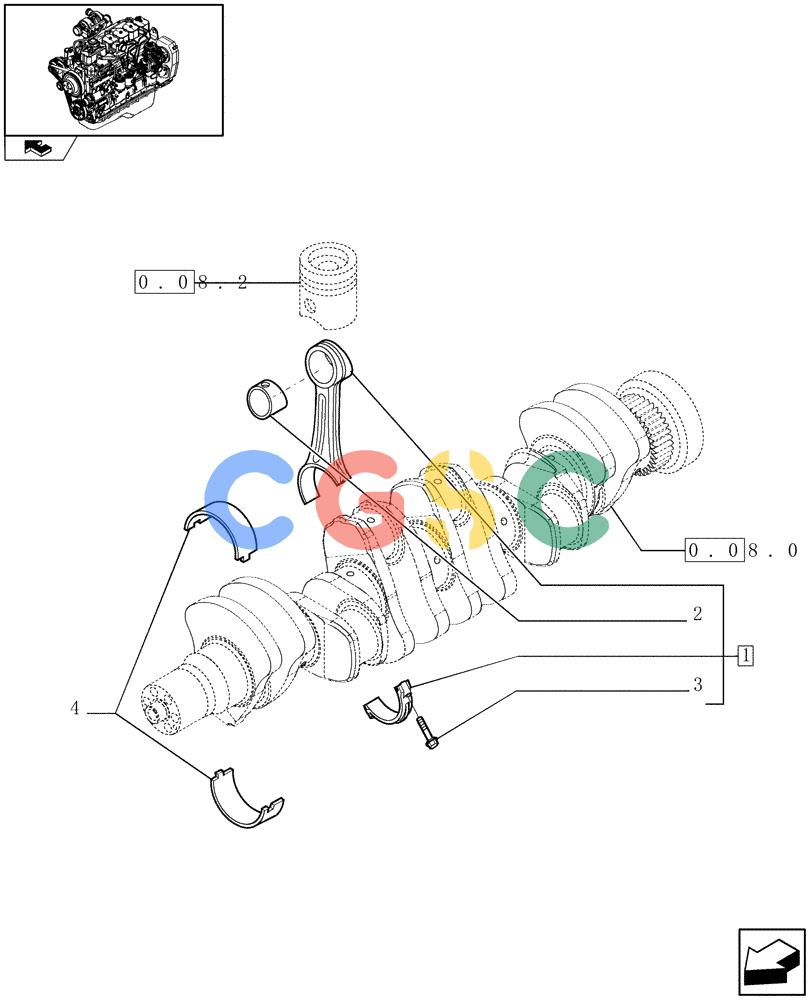 神钢零件查询(F4GE9684B J600) - ENGINE 504116859 - 87050849 (1/07-) (0.08.1) - CONNECTING ROD (2856316) Kobelco