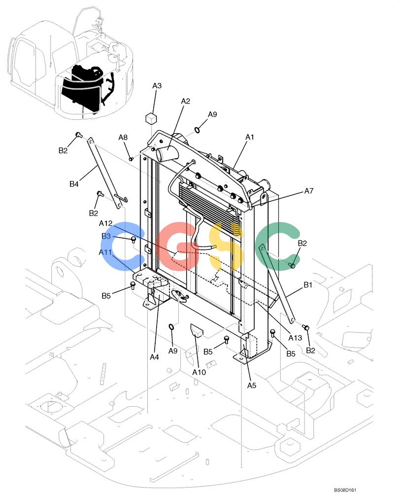 神钢零件查询(ED150) - BLADE RUNNER ACERA SR EXCAVATOR DOZER (TIER 3 ) ASN YL06-01201 (5/08-12/12) (02-06[00]) - RADIATOR INSTALLATION (YY05P00028F1) Kobelco