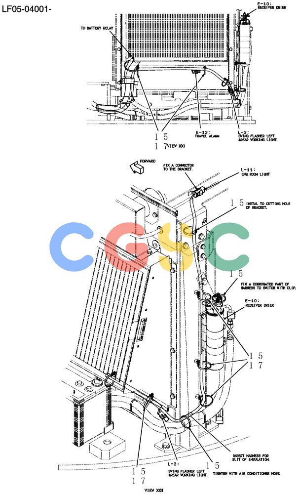 纽荷兰零件查询(E80BMSR) - CRAWLER EXCAVATOR ASN LF05-04001 - (N8TA18060) (310-01[08]) - HARNESS ASSY, UPP New Holland Constructuion