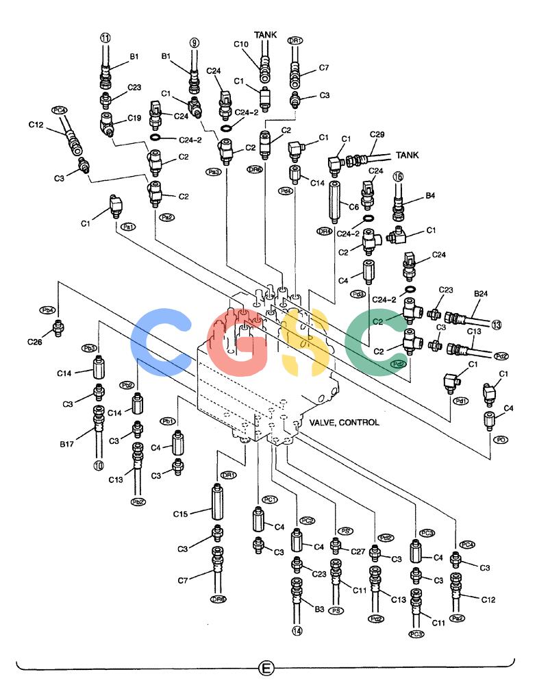 纽荷兰零件查询(E70) - MIDI CRAWLER EXCAVATOR (NA) (1/06-) (031) - CONTROL LINES, REMOTE (MULTI) New Holland Constructuion