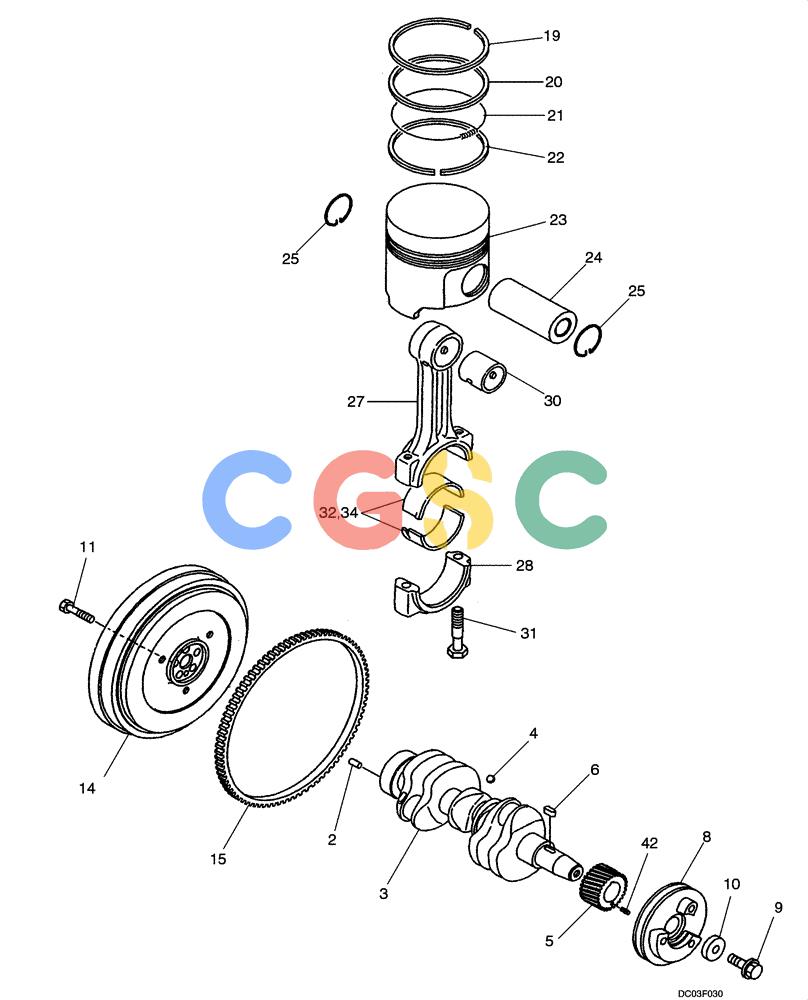 纽荷兰零件查询(E15) - COMPACT CRAWLER EXCAVATOR (N.A.) (1/06-) (02-15[00]) - CRANKSHAFT AND PISTON New Holland Constructuion