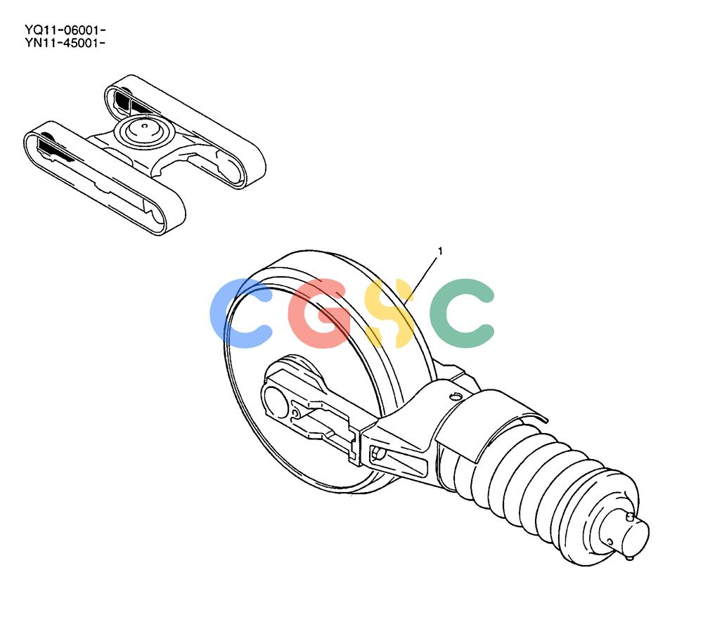 神钢零件查询(200-8) - EXCAVATOR S/N YN11-45001 - (1/06-12/09) (346-01-1) - IDLER ASSY, CRAWLER Kobelco