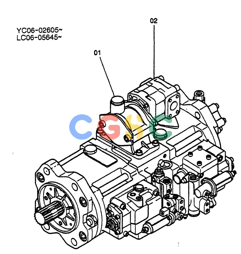 神钢零件查询(BREAKER) - NIBBLER/BREAKER ATTACHMENT - SK330, SK330LC DYNAMIC ACERA EXCAVATOR (9/04-) (01-002) - PUMP ASSY, HYD (EXTRA) Kobelco