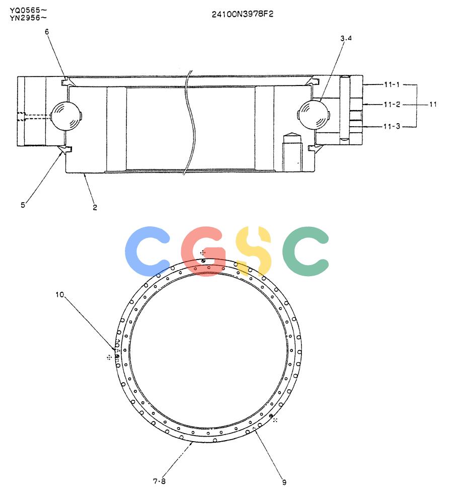 神钢零件查询(K907LC) - MARK II EXCAVATOR ASN YQ0565 (GLOBAL) (1/87-12/03) (06-012) - BEARING ASSY Kobelco