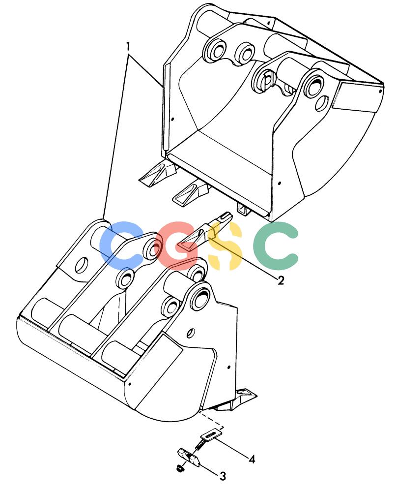 纽荷兰零件查询(H48) - RICHIER EXCAVATOR (1/74-12/84) (11B01) - CLAMSHELL BUCKET, HYDRAULIC New Holland Constructuion
