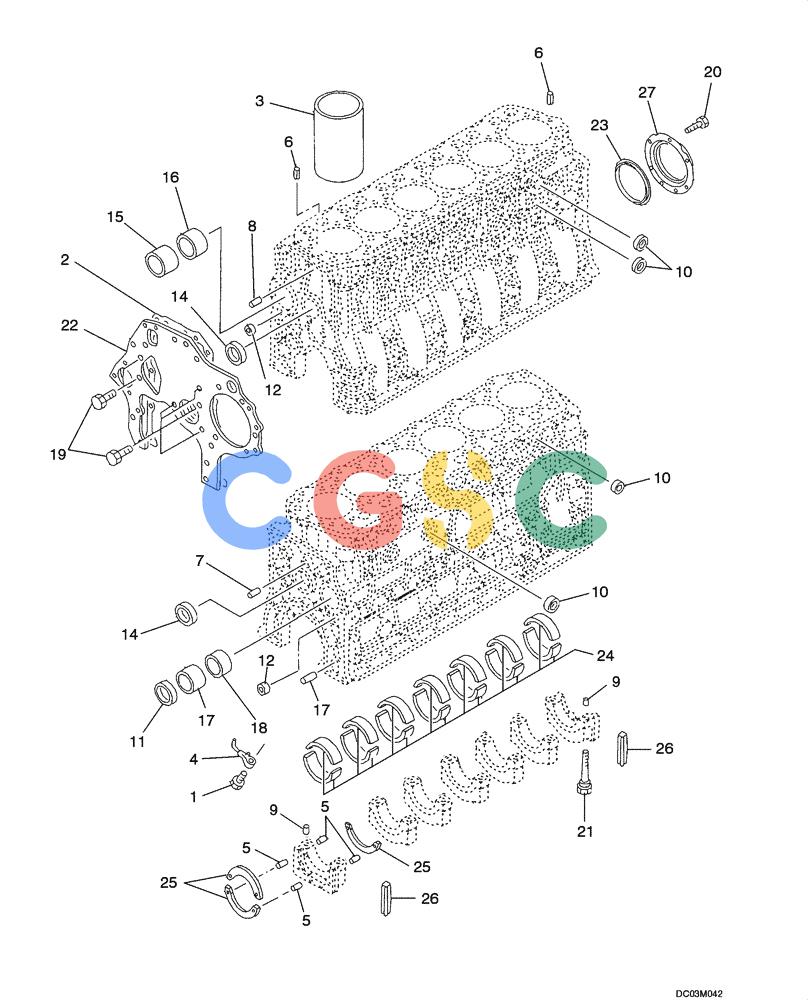 纽荷兰零件查询(EH215) - CRAWLER EXCAVATOR (9/03-) (02 -24[00]) - CYLINDER BLOCK New Holland Constructuion