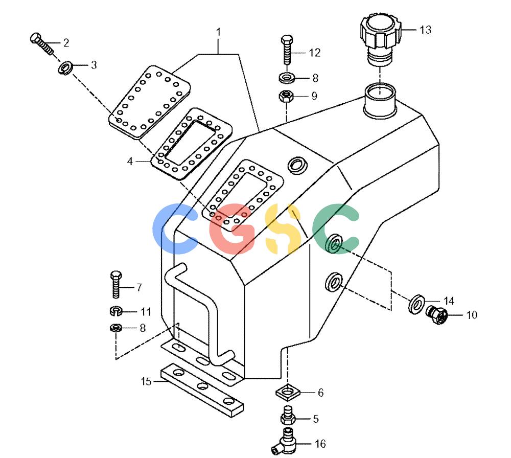 纽荷兰零件查询(AD300) - ARTICULATED DUMP TRUCK (1/01-) (5.800/3[08]) - DUMPING SYSTEM - OIL TANK New Holland Constructuion