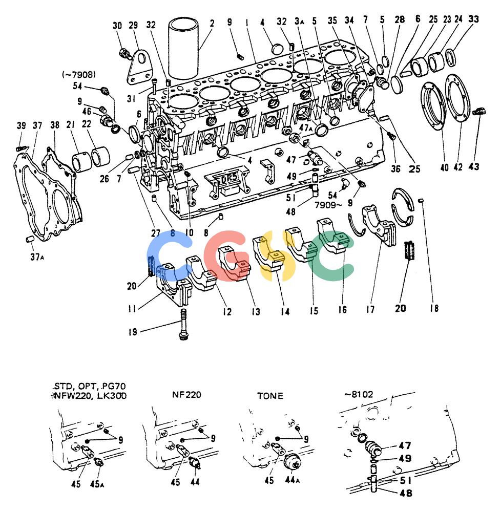 神钢零件查询(65R5P) - MITSUBISHI DIESEL ENGINE - LK300A WHEEL LOADER (1/06-12/06) (01-005) - CRANK CASE Kobelco