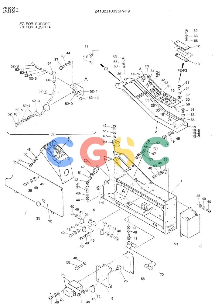 神钢零件查询(K905LC) - MARK II EXCAVATOR BTW YP1001 - YP1281 (1/87-12/03) (05-012) - PANEL ASSY, INST (FOR EXPORT) Kobelco