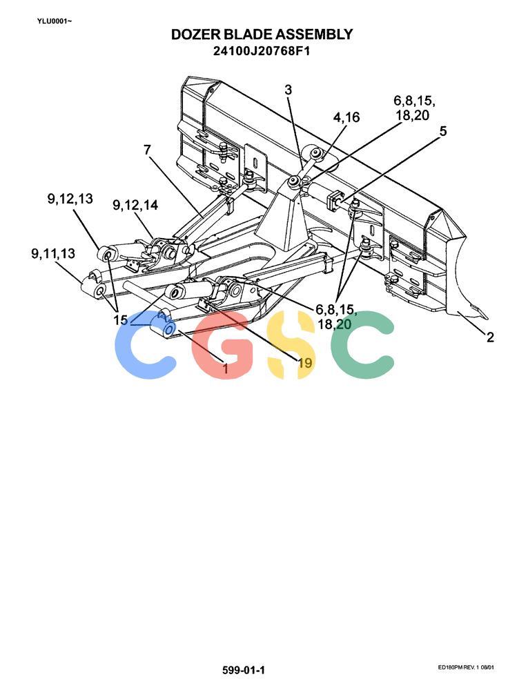 神钢零件查询(ED180) - BLADE RUNNER EXCAVATOR/DOZER ASN YLU0001 (1/99-12/01) (07-012) - DOZER BLADE ASSEMBLY Kobelco