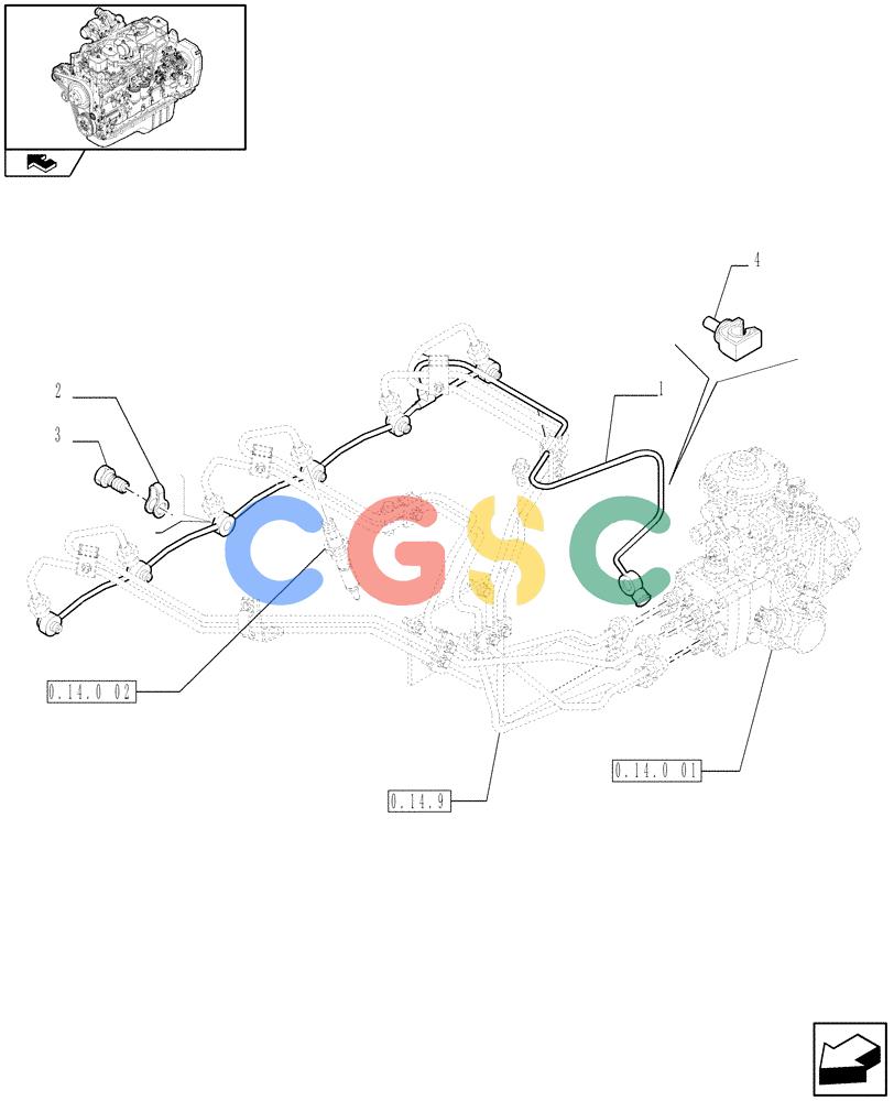 神钢零件查询(F4GE9684R J602) - ENGINE 504360958 - 84159125 (1/08-12/12) (0.20.4) - INJECTION EQUIPMENT - PIPING (2852736) Kobelco