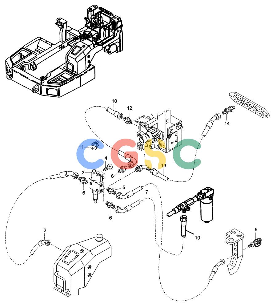 纽荷兰零件查询(AD250) - ARTICULATED DUMP TRUCK (7/01-) (3.436/1[01A]) - HYDRAULIC SYSTEM - DIFFERENTIAL LOCKING New Holland Constructuion