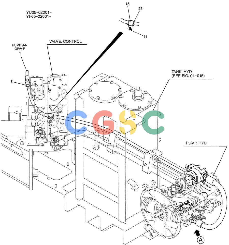 纽荷兰零件查询(E235BSRNLC) - CRAWLER EXCAVATOR ASN YU05-02001 (05-002[01]) - HYD LINES, PUMP (SUCTION, DELIVERY) New Holland Constructuion