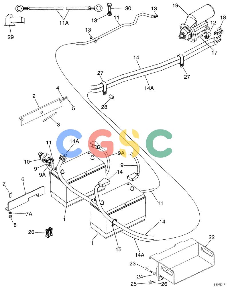 纽荷兰零件查询(D95) - CRAWLER DOZER - NA (1/06-) (04-07) - BATTERY, DUAL - CAB (IF USED) New Holland Constructuion