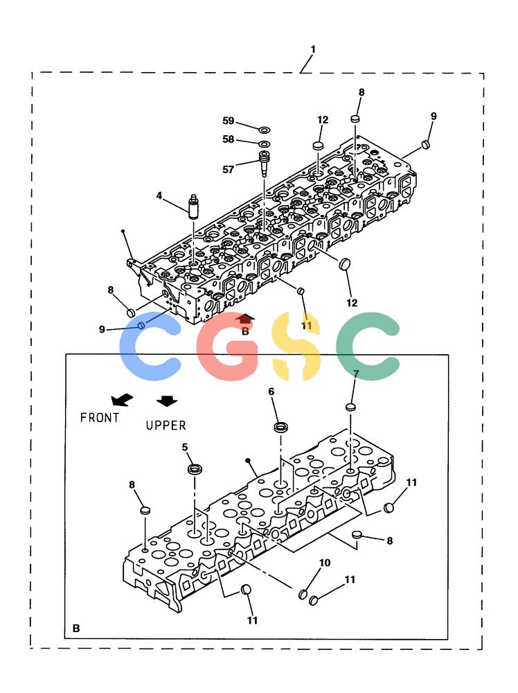 纽荷兰零件查询(E805) - CRAWLER EXCAVATOR (1/05-) (02-043-00[01]) - CYLINDER HEAD New Holland Constructuion