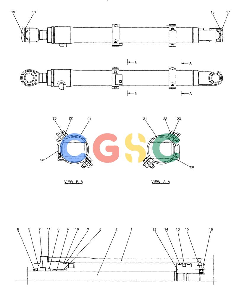 纽荷兰零件查询(E70) - MIDI CRAWLER EXCAVATOR (NA) (1/06-) (144) - CYLINDER ASSEMBLY, BUCKET New Holland Constructuion