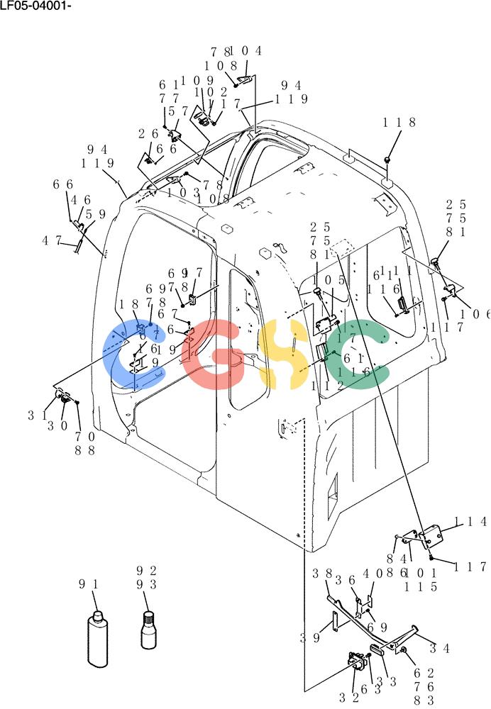 纽荷兰零件查询(E80BMSR) - CRAWLER EXCAVATOR ASN LF05-04001 - (N8TA18060) (180-17[3]) - CAB ASSY New Holland Constructuion