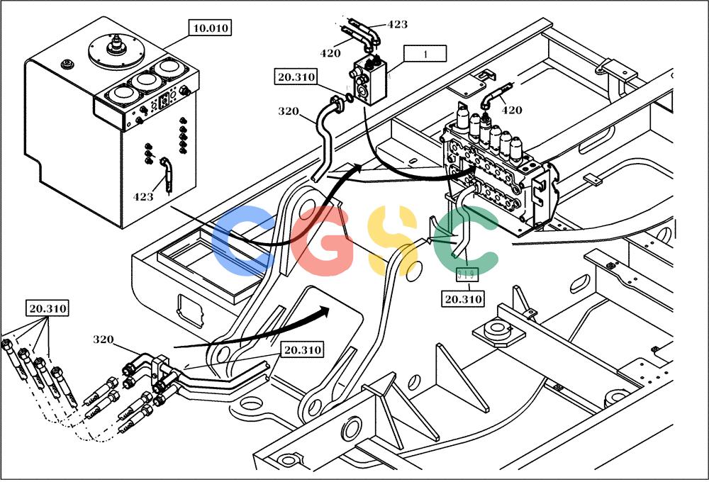 纽荷兰零件查询(EC270) - CRAWLER EXCAVATOR (7/00-) (20.330[001]) - HYDRAULIC SYSTEM BLOCKING VALVE (S/N 727002-UP) New Holland Constructuion