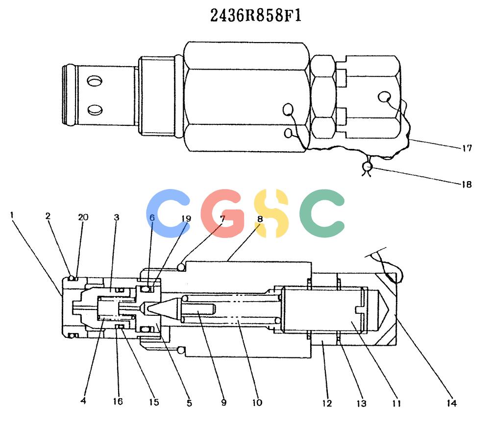 神钢零件查询(K907LC) - MARK II EXCAVATOR ASN YQ0565 (GLOBAL) (1/87-12/03) (11-012) - VALVE ASSY, OVER-LOAD RELIEF Kobelco