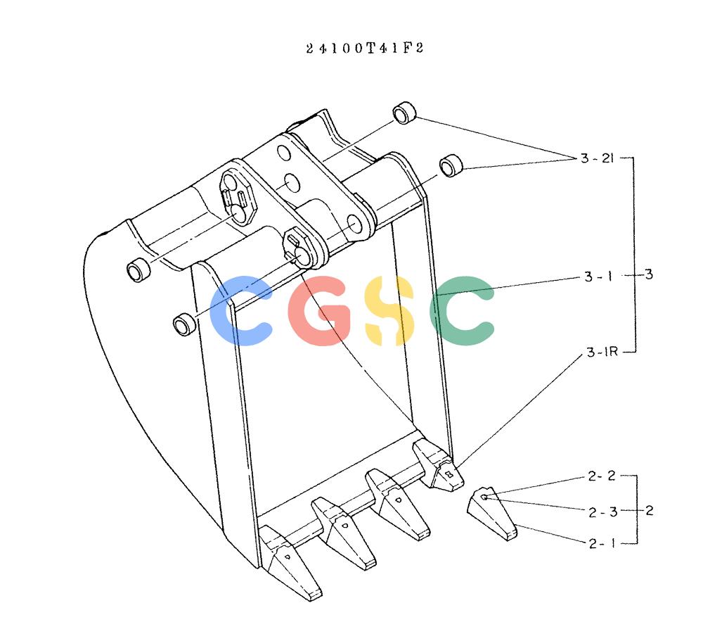 神钢零件查询(K903A) - EXCAVATOR BTW K2748 - K3928 (1/76-12/03) (09-004) - BUCKET ASSY, 0.35M³ Kobelco