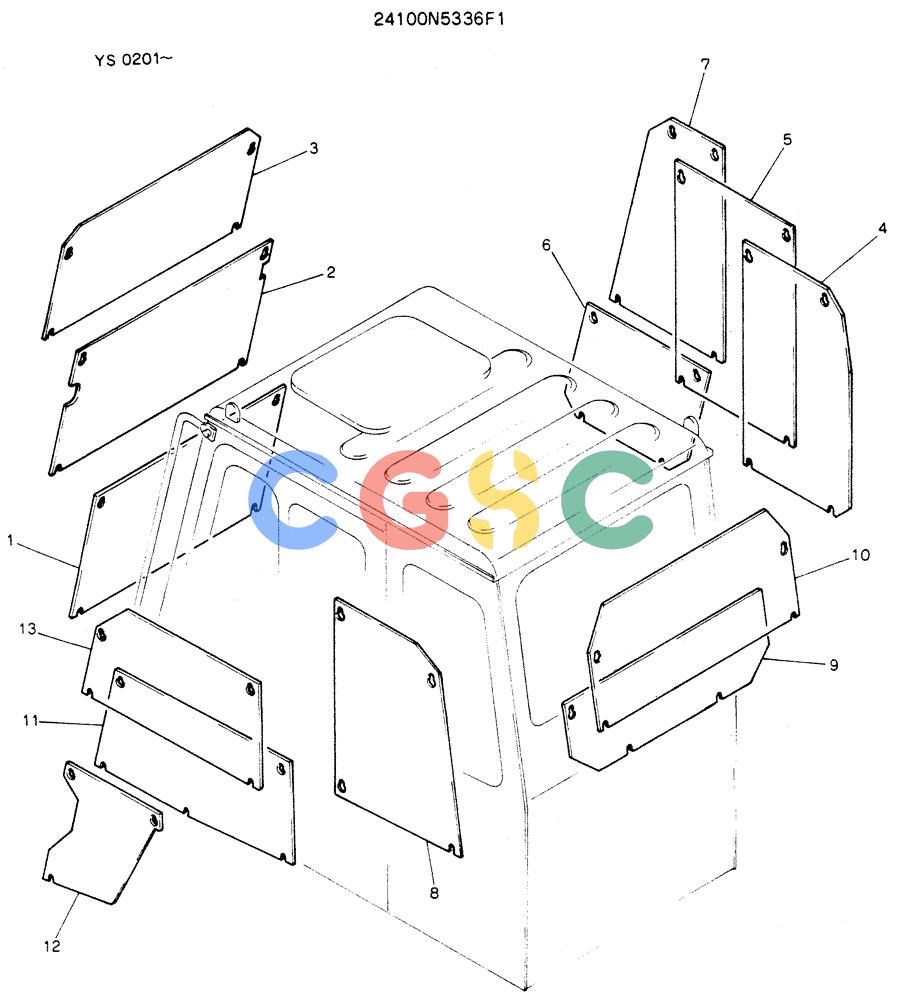 神钢零件查询(K916LC) - MARK II EXCAVTOR ASN YS0201 (1/89-12/03) (08-003) - GUARD ASSY Kobelco